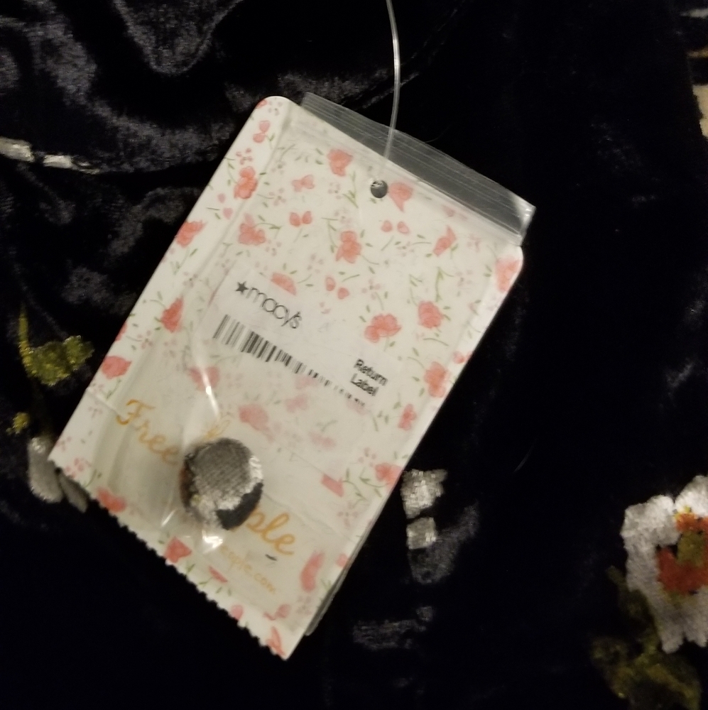 Free People Be My Baby Black Velvet Dress New with Tag - Picture 13 of 16